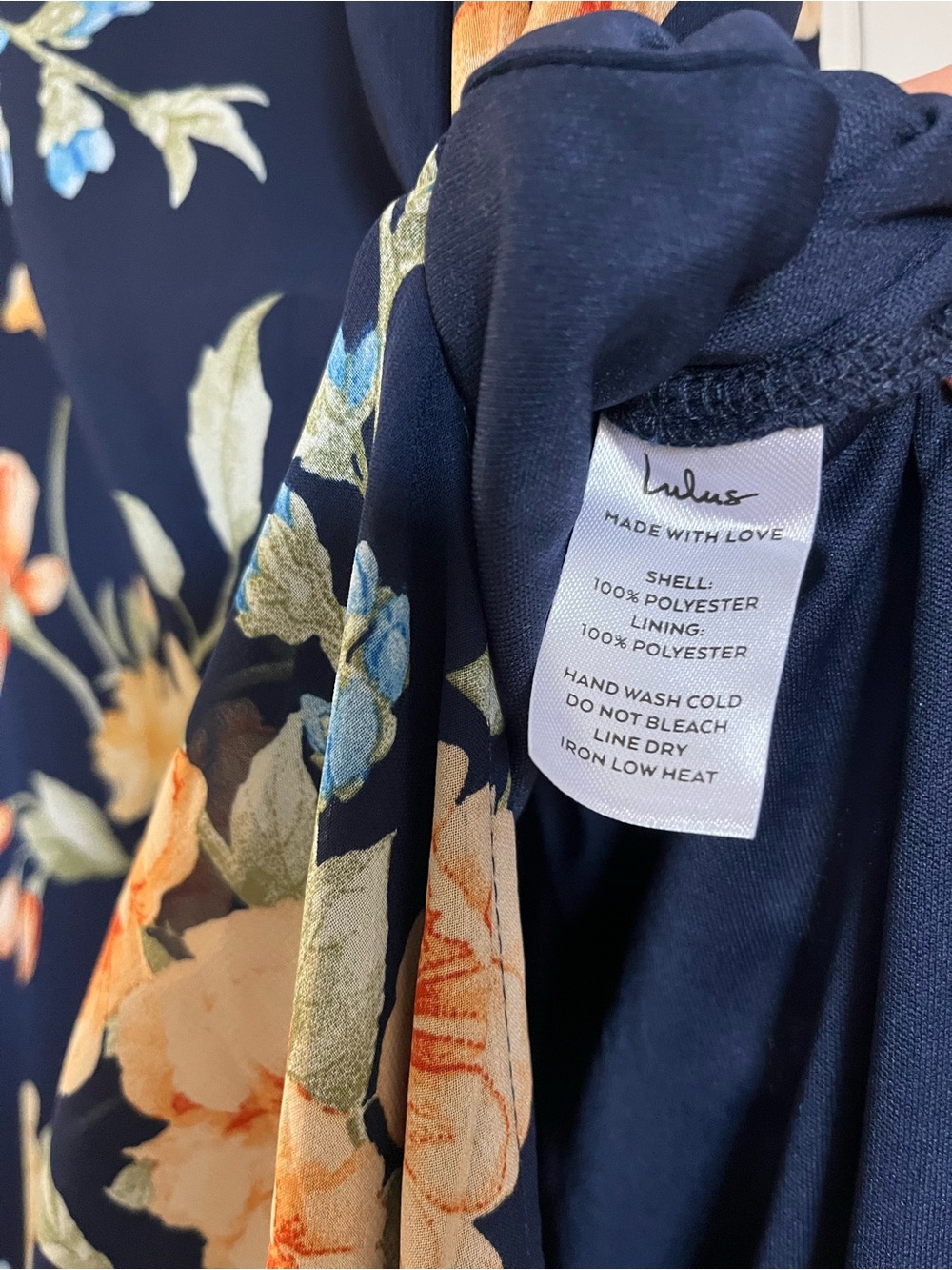 Lulu's Navy Floral Maxi Dress with Peach Blooms - Picture 8 of 13